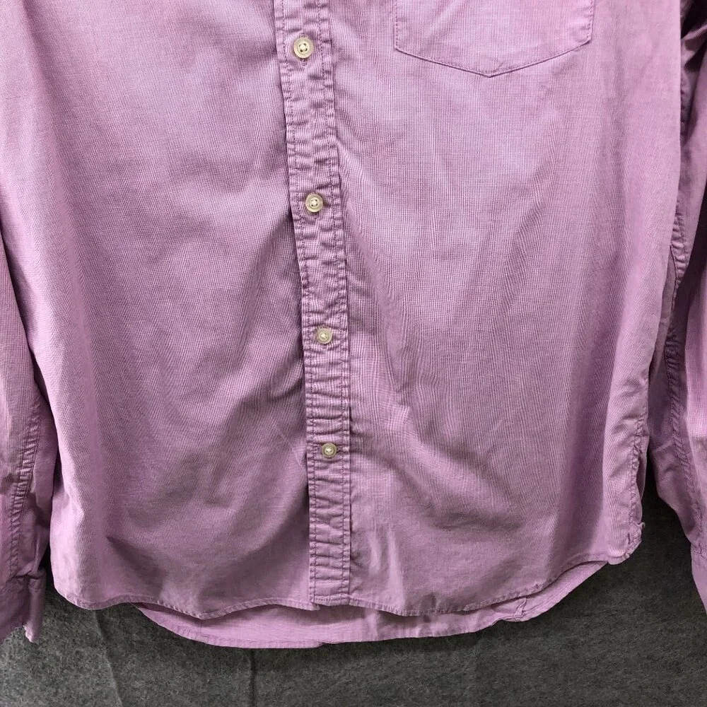 Banana Republic Custom 078 Wash Shirt Mens L Grant Fit Long Sleeve Pink Mauve‎